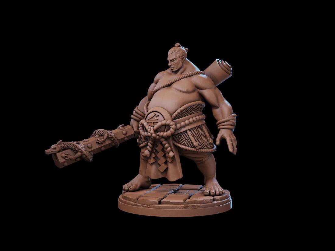 Sumo Fighter Miniature, Takuma | Tabletop RPG Miniature | Dragon Trappers Lodge | Roleplaying 3D Printed Fantasy Mini - 3DPrintDen