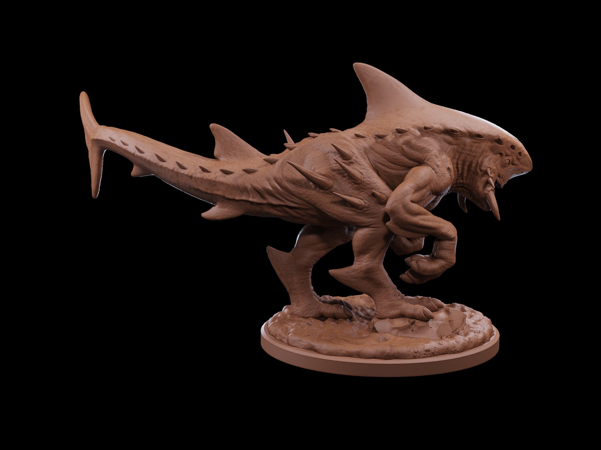 Shark Monster Miniature | Tabletop RPG Miniature | Dragon Trappers Lodge | Roleplaying 3D Printed Fantasy Mini - 3DPrintDen