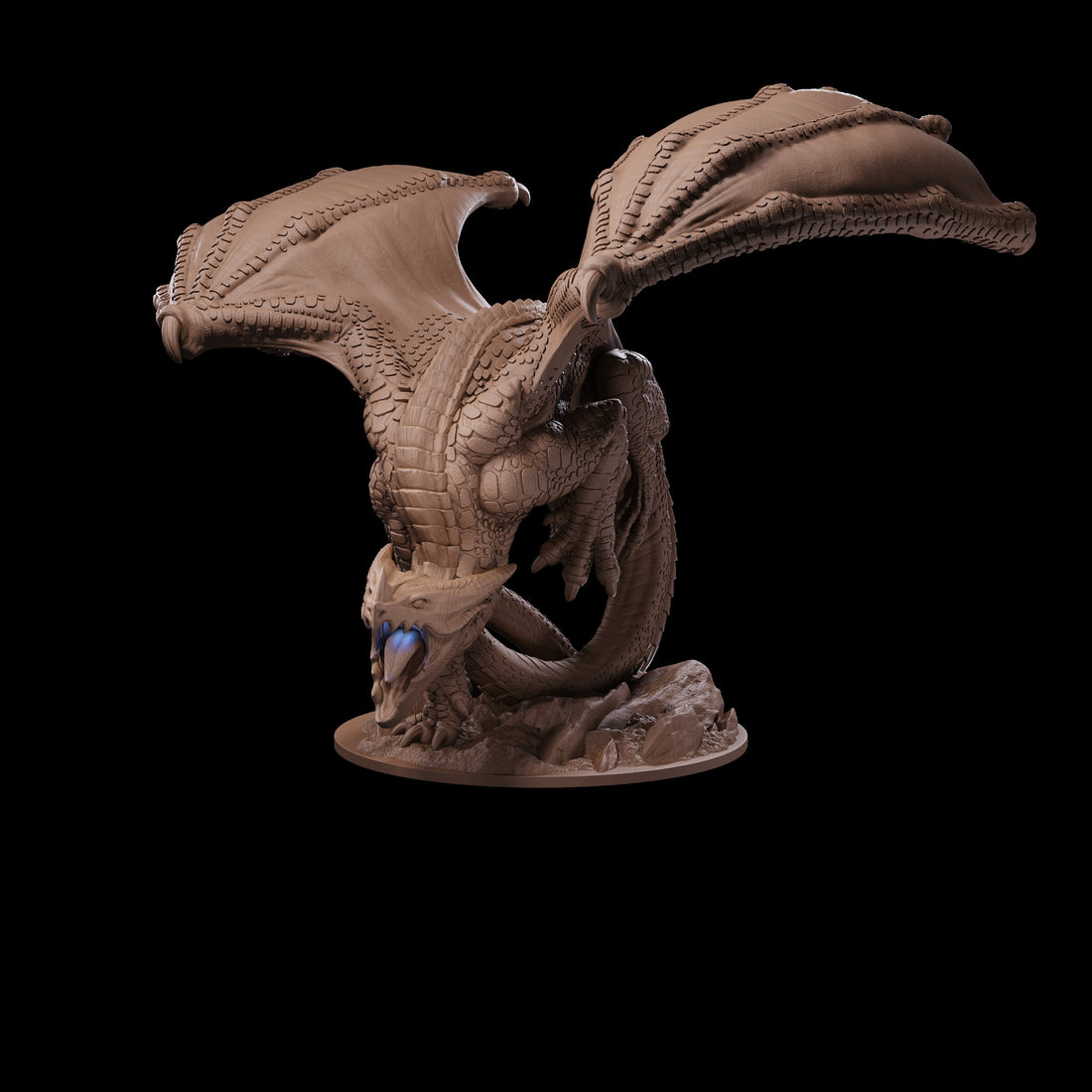 Volcano Dragon Miniature | Tabletop RPG Miniature | Dragon Trappers Lodge | Roleplaying 3D Printed Fantasy Mini - 3DPrintDen