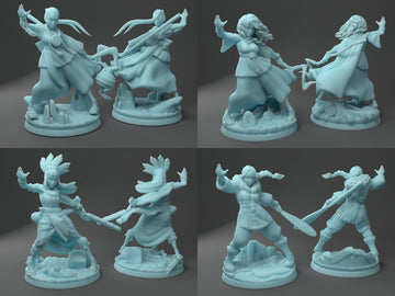 Female Wizard Miniature | Twin Goddess Miniatures | Tabletop RPG Miniature | Roleplaying 3D Printed Fantasy Mini - 3DPrintDen