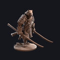 Tiger Samurai Miniature, Tengashi | Tabletop RPG Miniature | Dragon Trappers Lodge | Roleplaying 3D Printed Fantasy Mini - 3DPrintDen