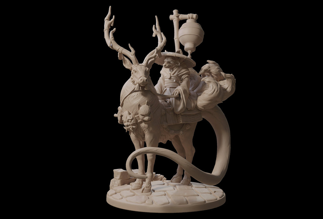 Deer Mount Miniature, Glade | Tabletop RPG Miniature | Dragon Trappers Lodge | Roleplaying 3D Printed Fantasy Mini - 3DPrintDen