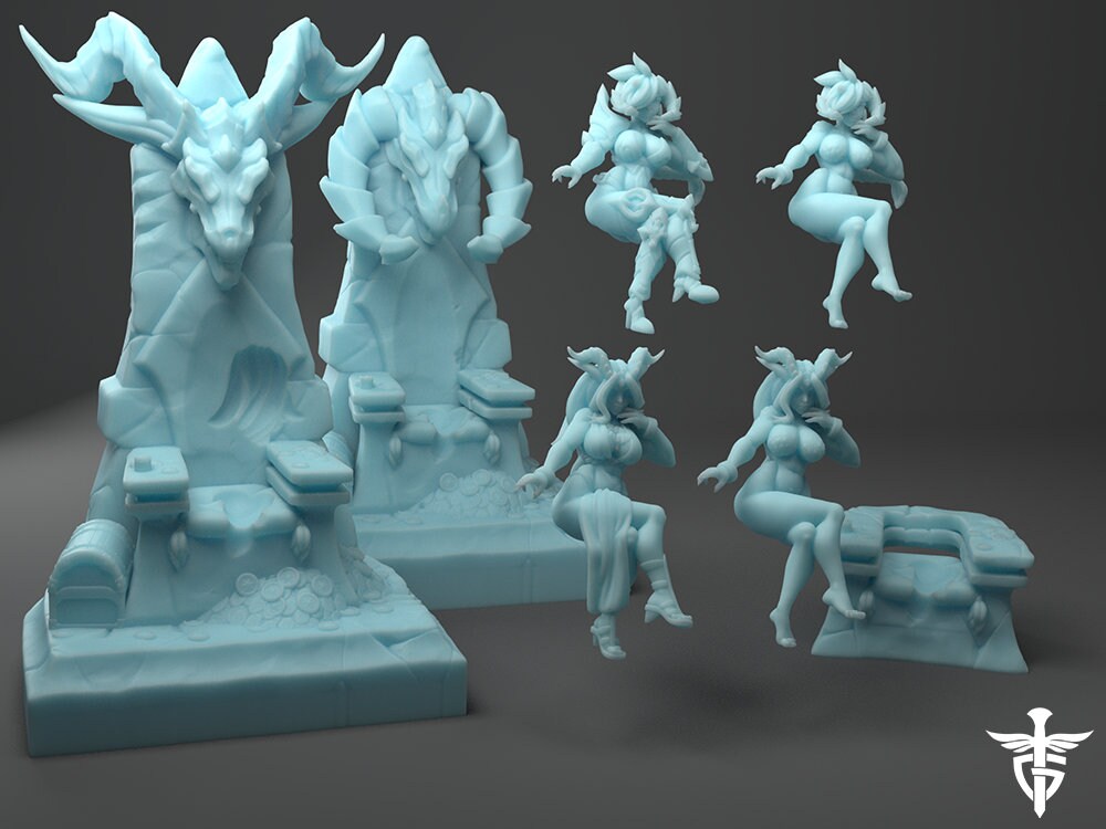 Dragon Lady Miniature | Twin Goddess Miniatures | Tabletop RPG Miniature | Roleplaying 3D Printed Fantasy Mini - 3DPrintDen