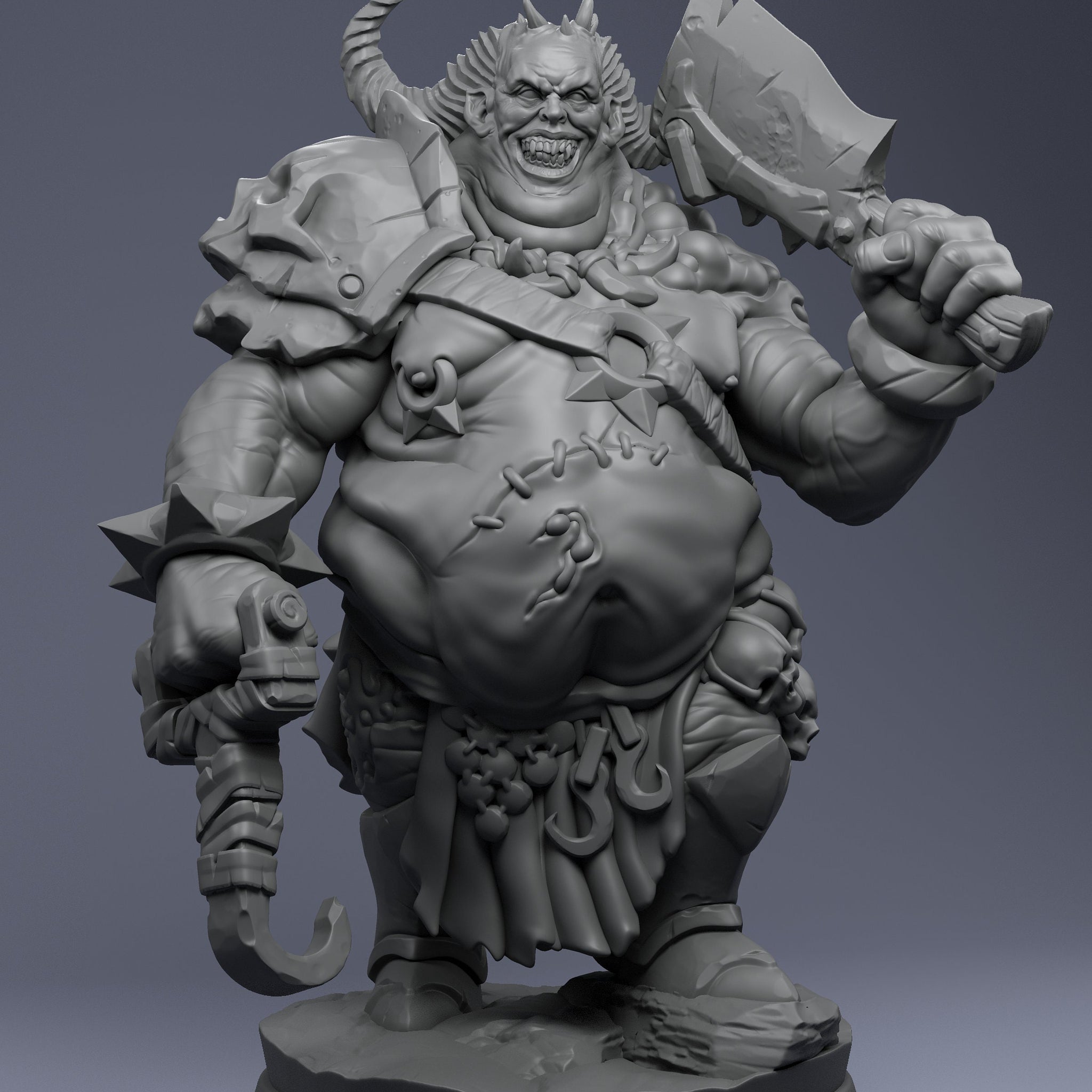 Butcher Demon Miniature | Tabletop RPG Miniature | Creature Armory | Roleplaying 3D Printed Fantasy Mini - 3DPrintDen