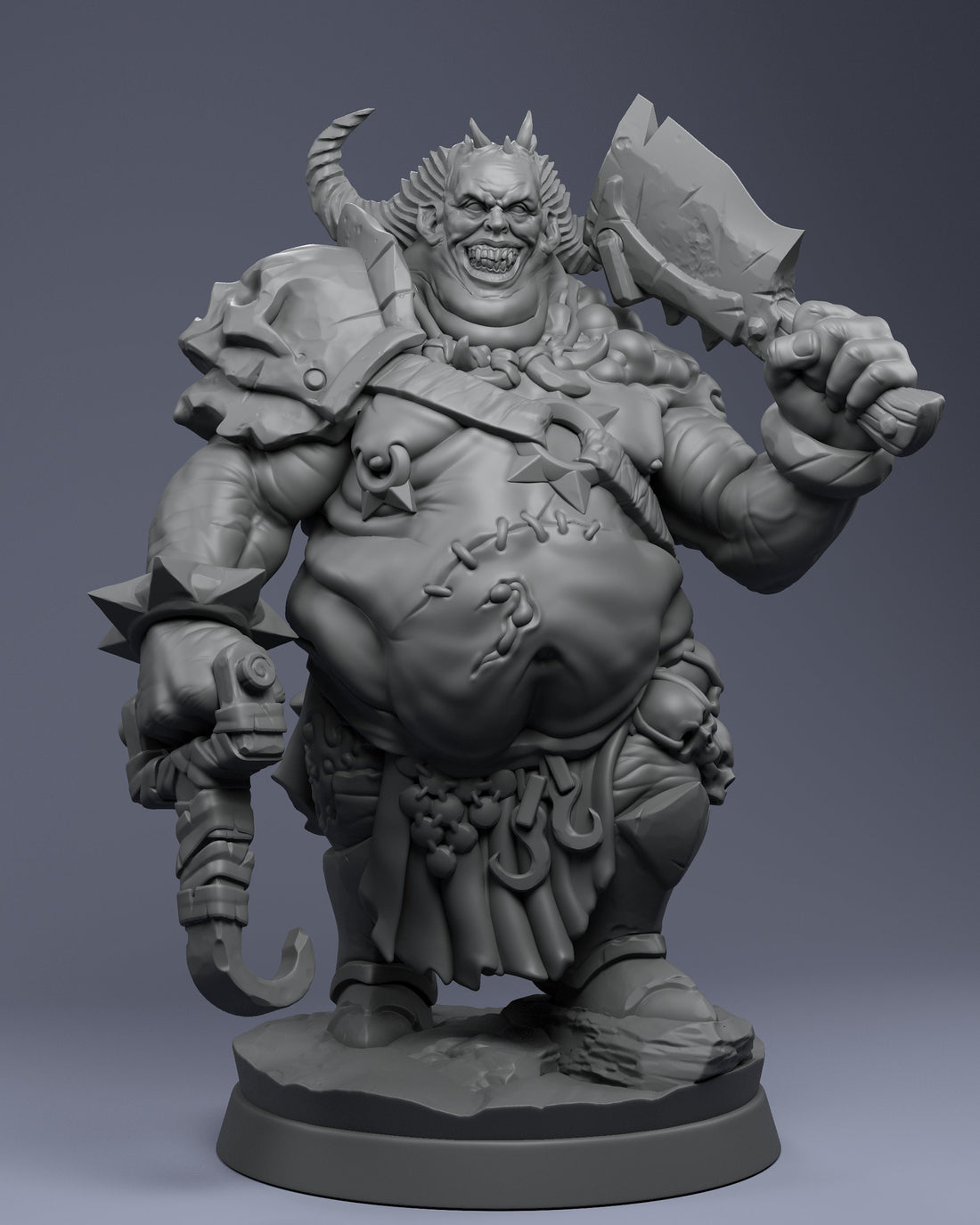 Butcher Demon Miniature | Tabletop RPG Miniature | Creature Armory | Roleplaying 3D Printed Fantasy Mini - 3DPrintDen