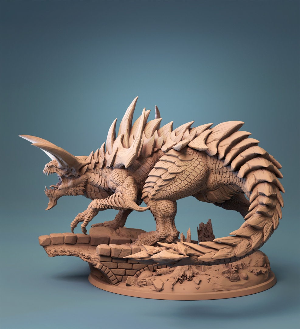 Tarrasque Miniature | Tabletop RPG Miniature | Rescale Miniature | Roleplaying 3D Printed Fantasy Mini - 3DPrintDen