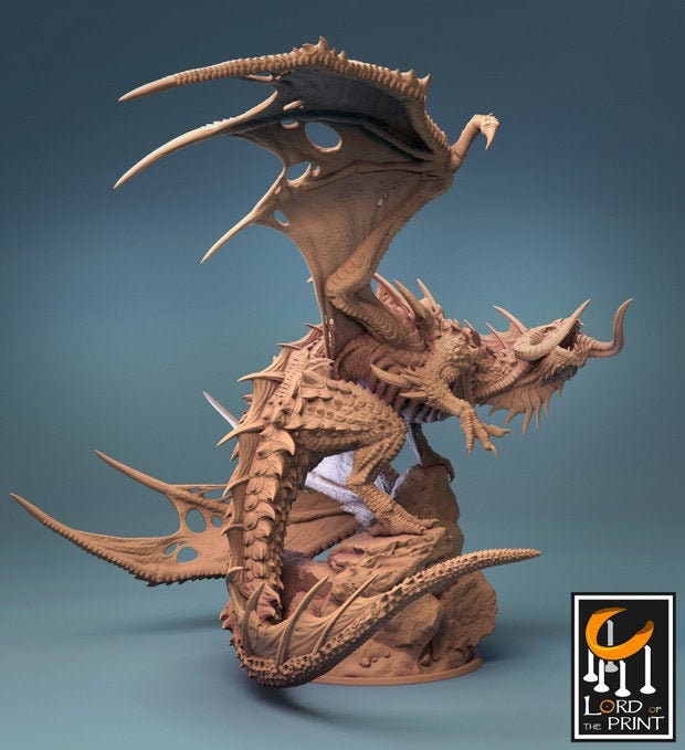 Black Dragon and Silver Dragon Battle | Tabletop RPG Miniature | Rescale Miniature | Roleplaying 3D Printed Fantasy Mini - 3DPrintDen