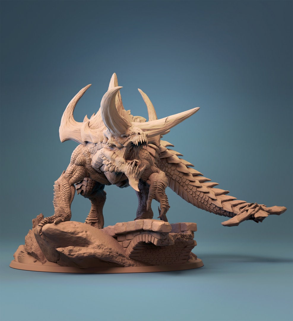 Tarrasque Miniature | Tabletop RPG Miniature | Rescale Miniature | Roleplaying 3D Printed Fantasy Mini - 3DPrintDen