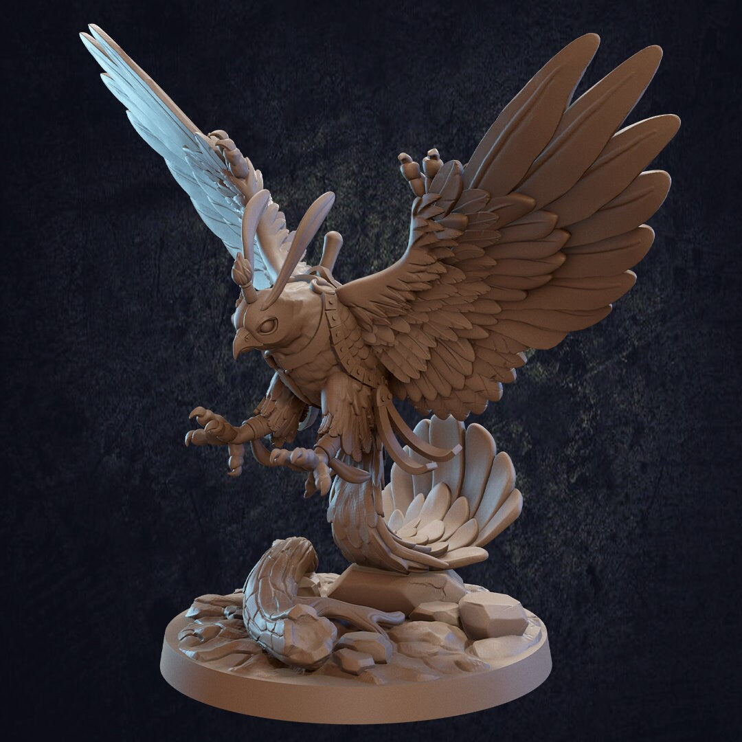 Falcon Mount Miniature, Macha | Tabletop RPG Miniature | Dragon Trappers Lodge | Roleplaying 3D Printed Fantasy Mini - 3DPrintDen