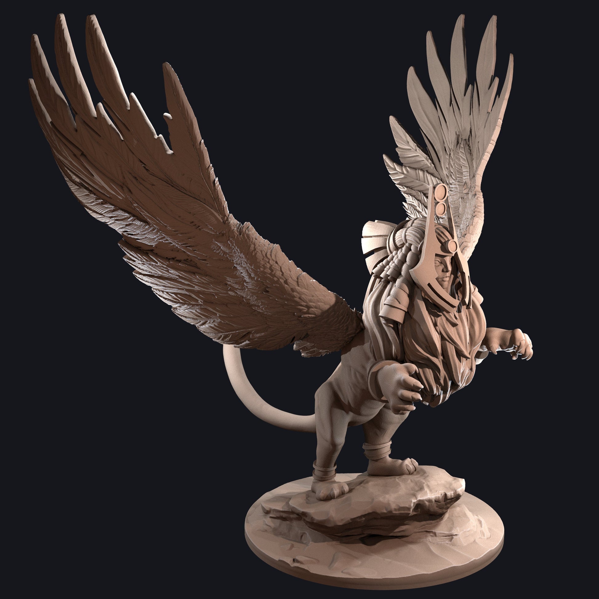 Sphinx Miniature | Tabletop RPG Miniature | Dragon Trappers Lodge | Roleplaying 3D Printed Fantasy Mini - 3DPrintDen