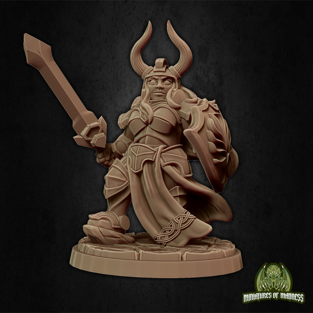 Dwarf Queen Miniature, Dwana | Tabletop RPG Miniature | Miniatures of Madness | Roleplaying 3D Printed Fantasy Mini - 3DPrintDen