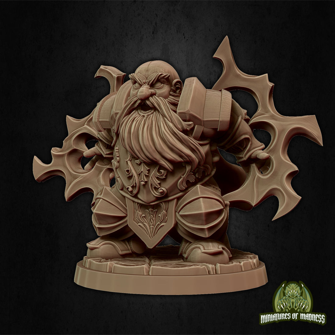 Dwarf Sorcerer Miniature, Rargtad the Electrocutioner | Tabletop RPG Miniature | Miniatures of Madness | Roleplaying 3D Printed Fantasy Mini - 3DPrintDen