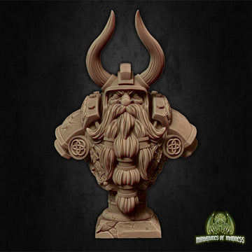 Dwarf King's Bust | Tabletop RPG Miniature | Miniatures of Madness | Roleplaying 3D Printed Fantasy Mini - 3DPrintDen