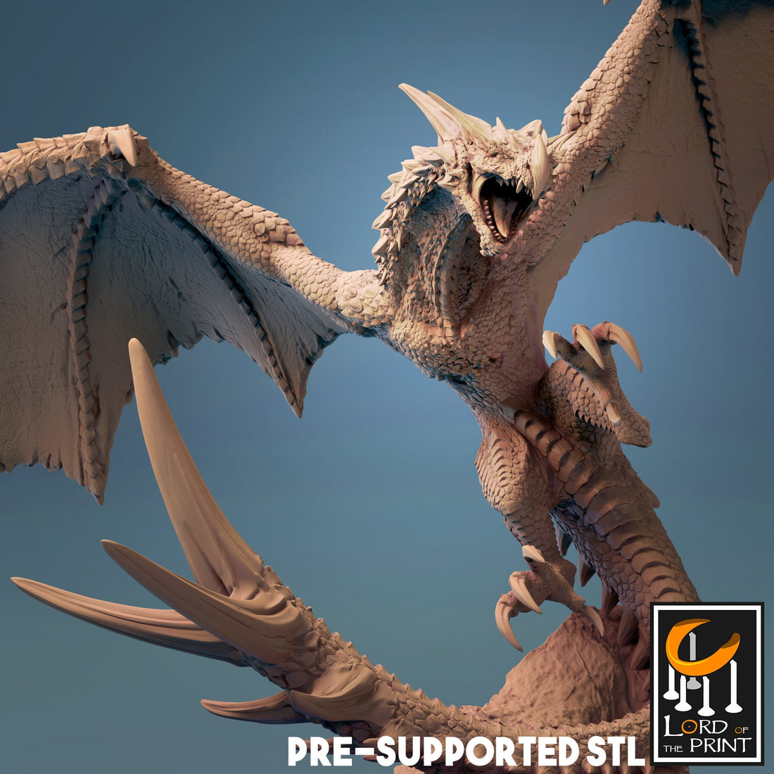 Wyvern Miniature | Tabletop RPG Miniature | Rescale Miniature | Roleplaying 3D Printed Fantasy Mini - 3DPrintDen