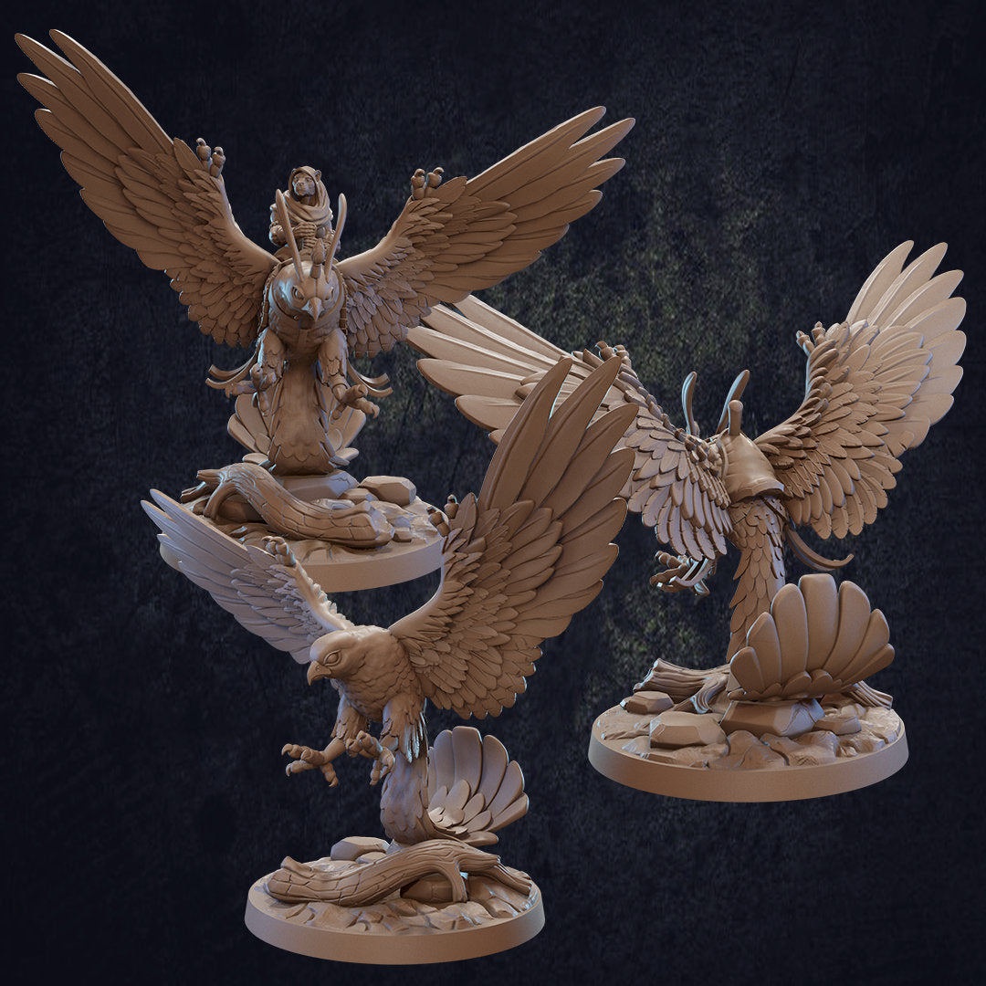 Falcon Mount Miniature, Macha | Tabletop RPG Miniature | Dragon Trappers Lodge | Roleplaying 3D Printed Fantasy Mini - 3DPrintDen