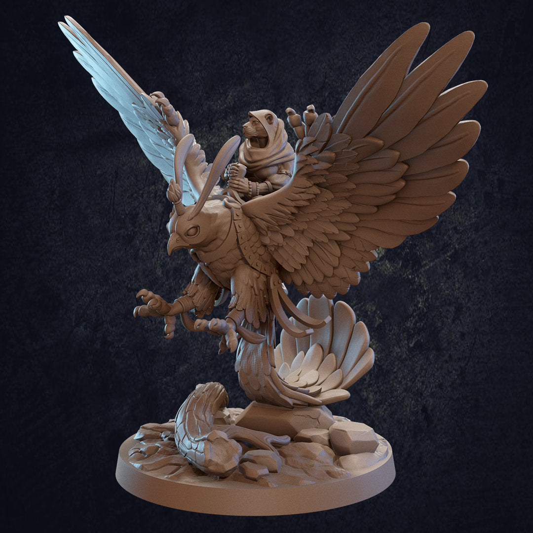 Falcon Mount Miniature, Macha | Tabletop RPG Miniature | Dragon Trappers Lodge | Roleplaying 3D Printed Fantasy Mini - 3DPrintDen