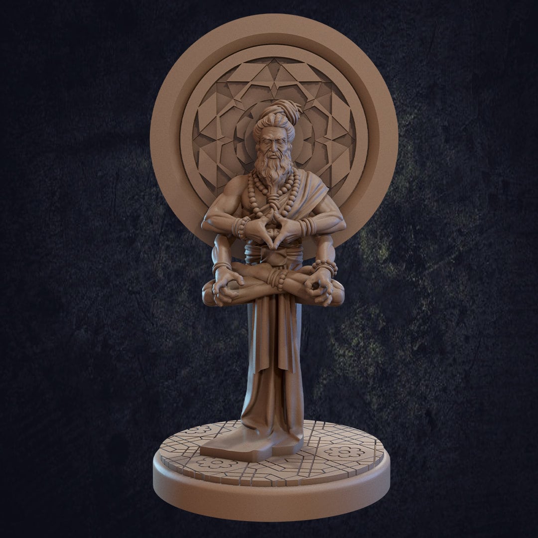 Monk Miniature, Praaj The Wise | Tabletop RPG Miniature | Dragon Trappers Lodge | Roleplaying 3D Printed Fantasy Mini - 3DPrintDen