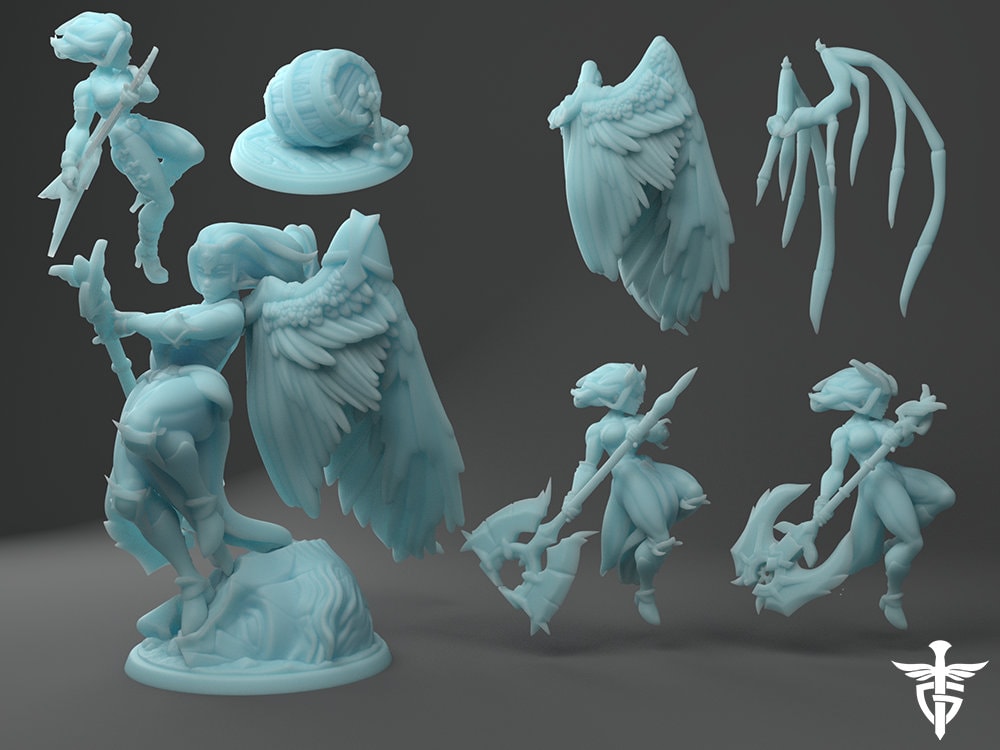 Aasimar Paladin | Twin Goddess Miniatures | Tabletop RPG Miniature | Roleplaying 3D Printed Fantasy Mini - 3DPrintDen