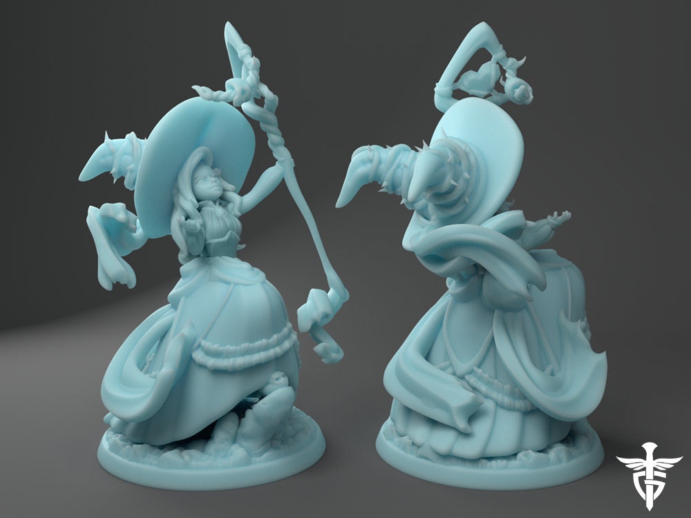 Female Necromancer Miniature | Twin Goddess Miniatures | Tabletop RPG Miniature | Roleplaying 3D Printed Fantasy Mini - 3DPrintDen