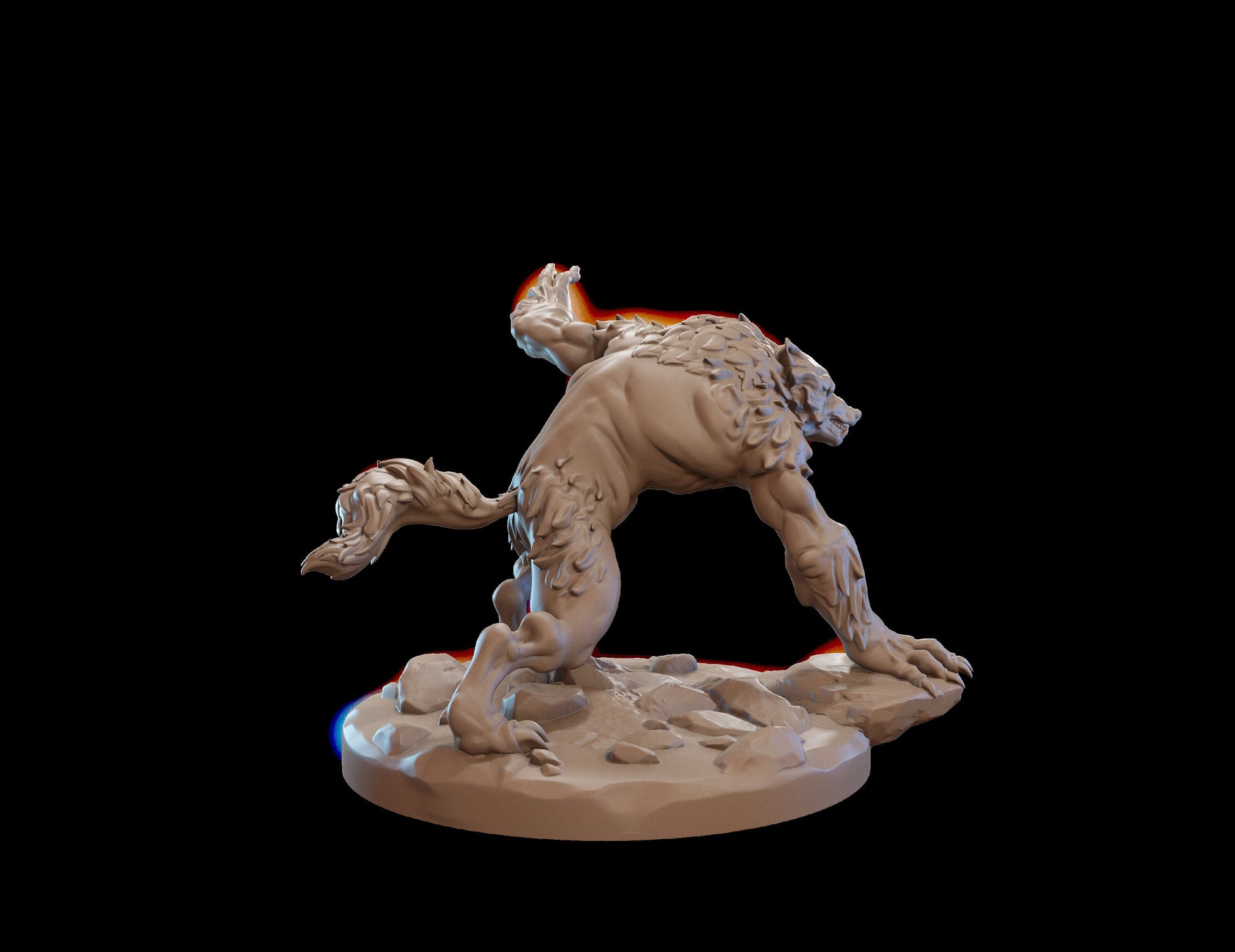 Werewolf Miniature | Tabletop RPG Miniature | Dragon Trappers Lodge | Roleplaying 3D Printed Fantasy Mini - 3DPrintDen