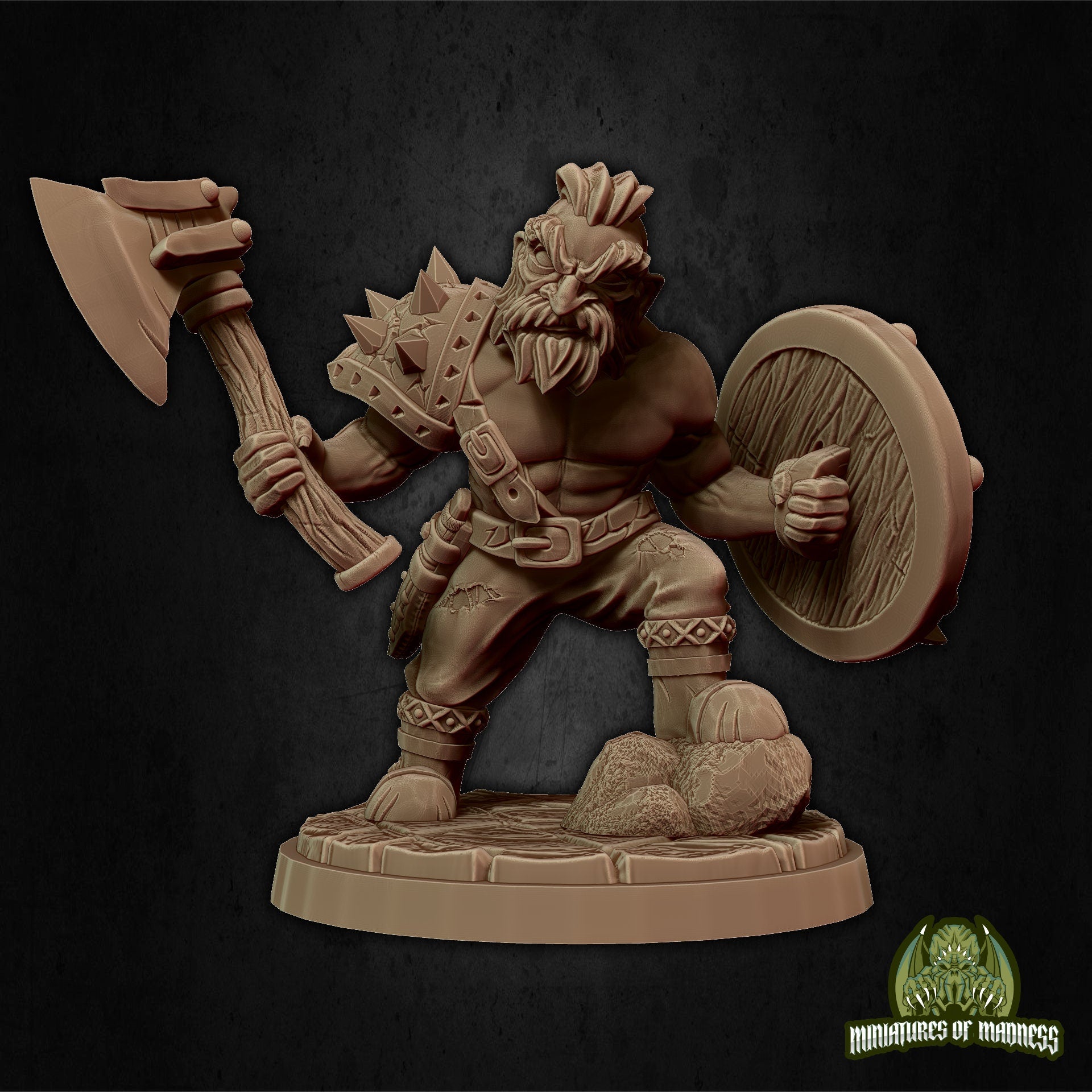 Dwarf Warrior Miniature, Doran Grimlook | Tabletop RPG Miniature | Miniatures of Madness | Roleplaying 3D Printed Fantasy Mini - 3DPrintDen