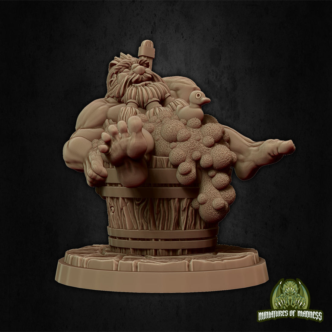 Dwarf Bath Miniature, Mifur the Stinky | Tabletop RPG Miniature | Miniatures of Madness | Roleplaying 3D Printed Fantasy Mini - 3DPrintDen