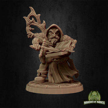 Dwarf Sorcerer Minature, Sonus the Transmutator | Tabletop RPG Miniature | Miniatures of Madness | Roleplaying 3D Printed Fantasy Mini - 3DPrintDen