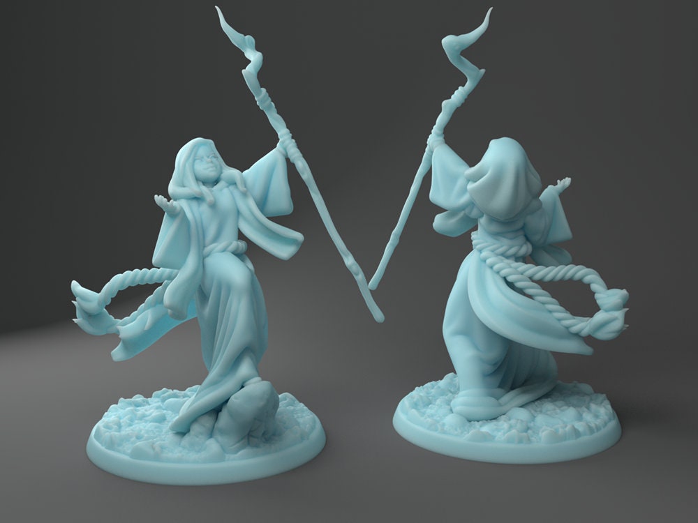 Female Necromancer Miniature | Twin Goddess Miniatures | Tabletop RPG Miniature | Roleplaying 3D Printed Fantasy Mini - 3DPrintDen