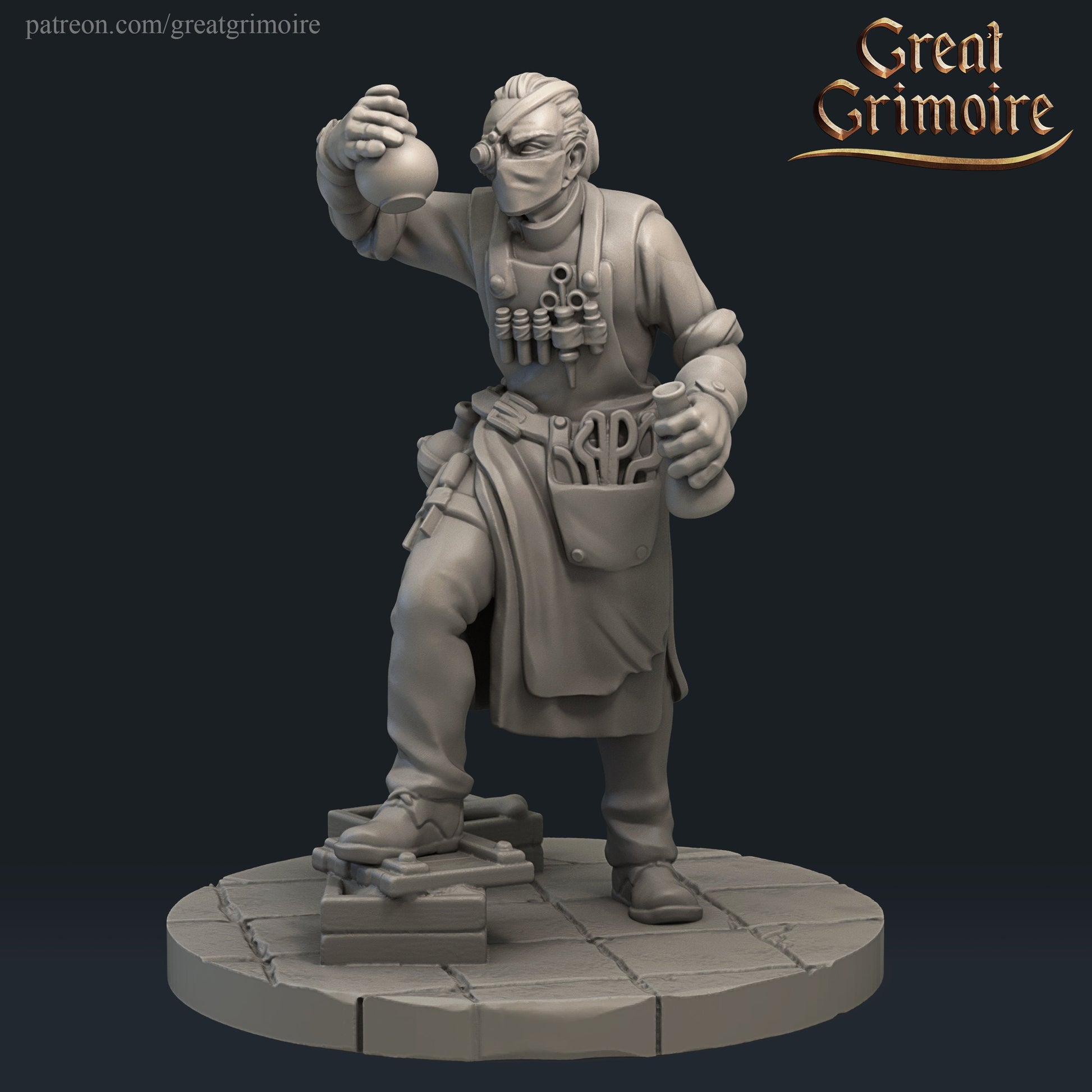 Doctor Miniature | Tabletop RPG Miniature | Great Grimoire | Roleplaying 3D Printed Fantasy Mini - 3DPrintDen