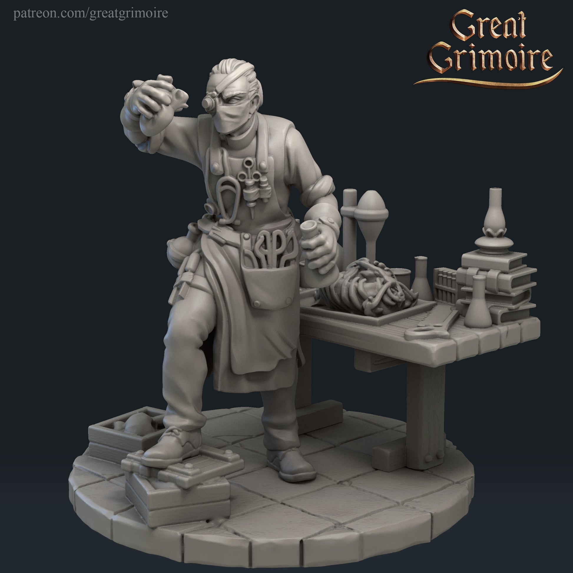 Doctor Miniature | Tabletop RPG Miniature | Great Grimoire | Roleplaying 3D Printed Fantasy Mini - 3DPrintDen