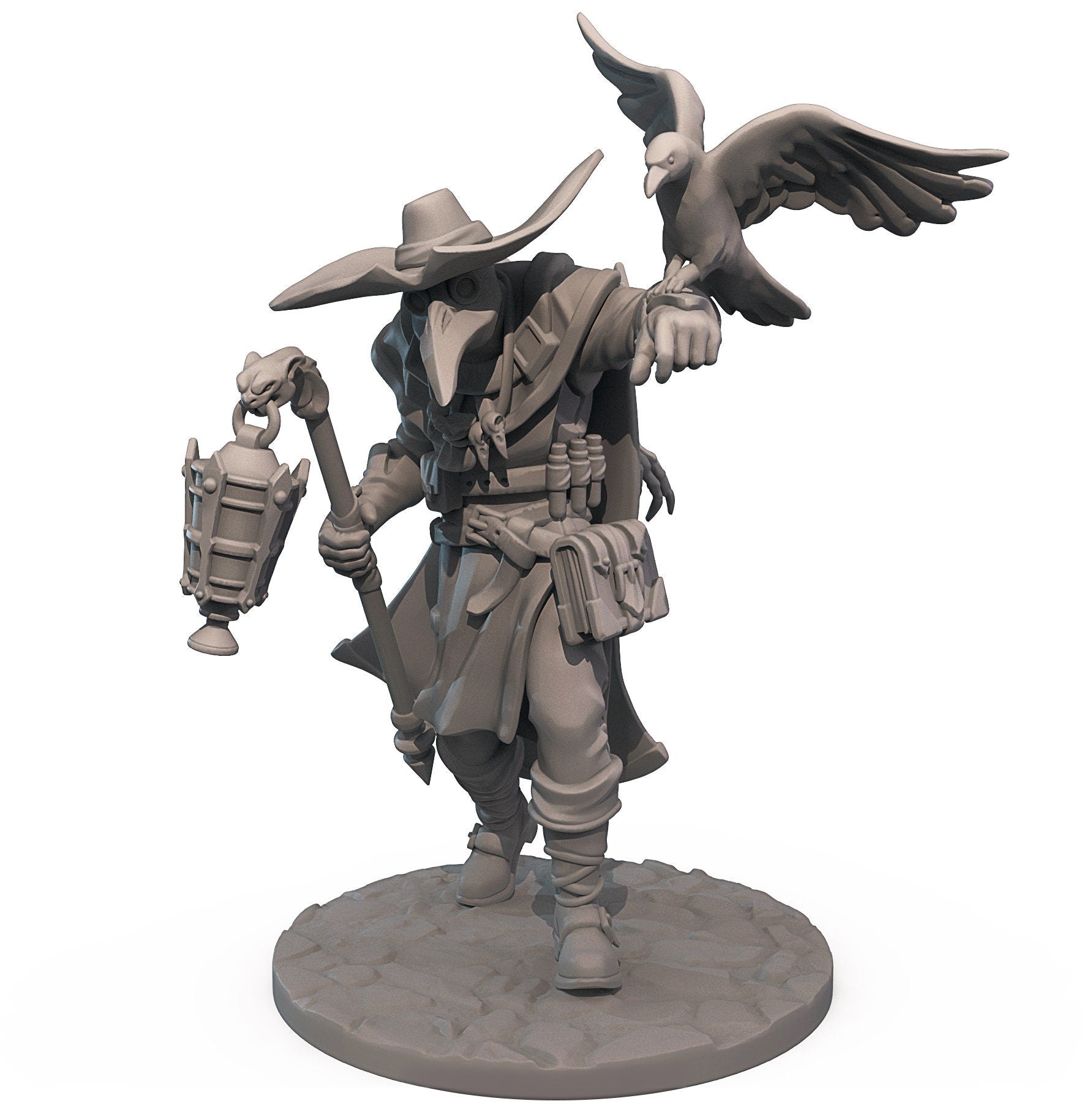 Doctor Corvus Miniature | Tabletop RPG Miniature | Great Grimoire | Roleplaying 3D Printed Fantasy Mini - 3DPrintDen