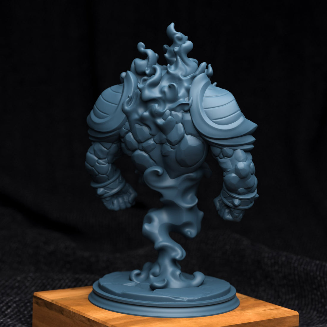 Fire Elemental Miniature | Tabletop RPG Miniature | Creature Armory | Roleplaying 3D Printed Fantasy Mini - 3DPrintDen