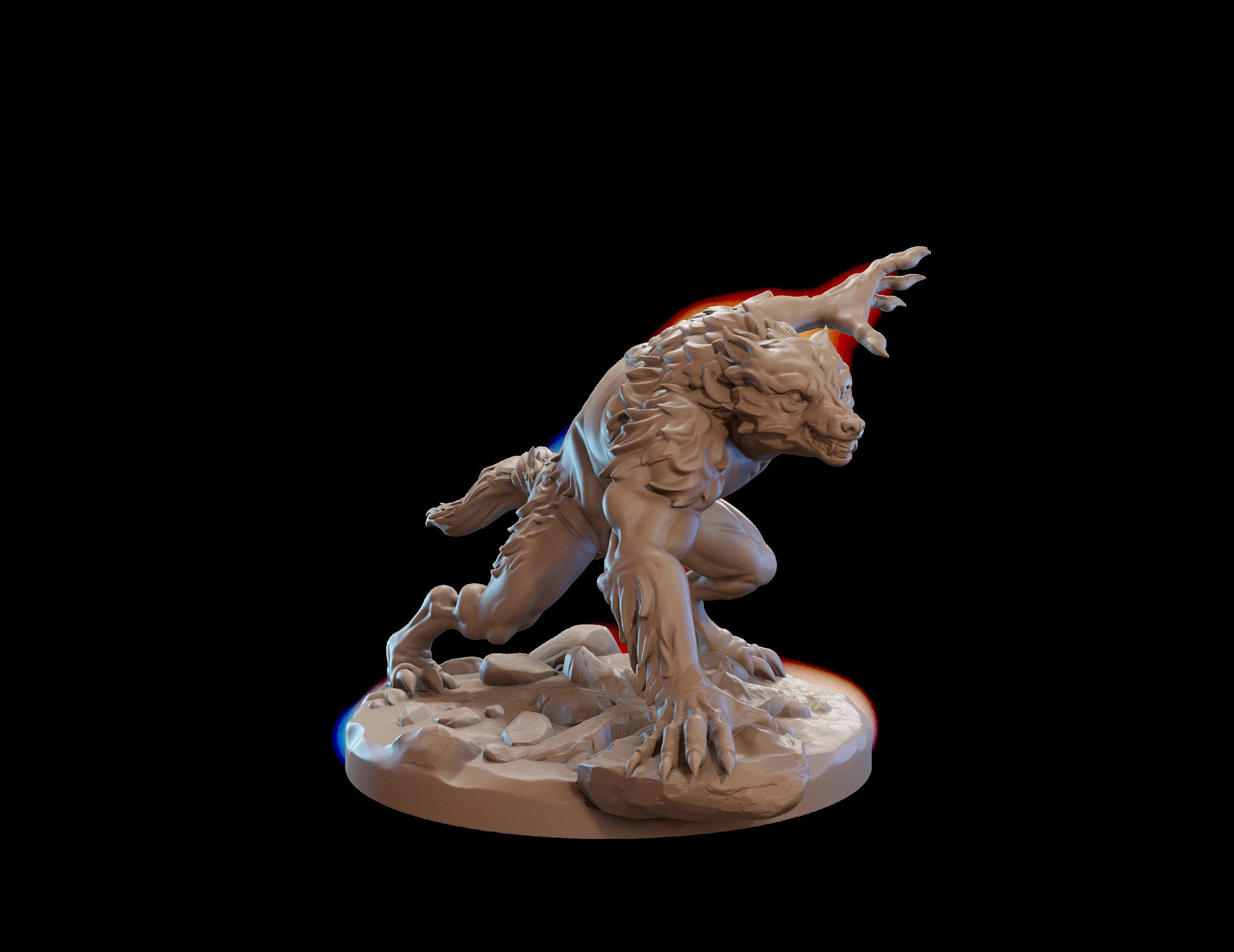 Werewolf Miniature | Tabletop RPG Miniature | Dragon Trappers Lodge | Roleplaying 3D Printed Fantasy Mini - 3DPrintDen