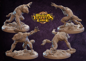 Werewolf Miniature | Tabletop RPG Miniature | Dragon Trappers Lodge | Roleplaying 3D Printed Fantasy Mini - 3DPrintDen