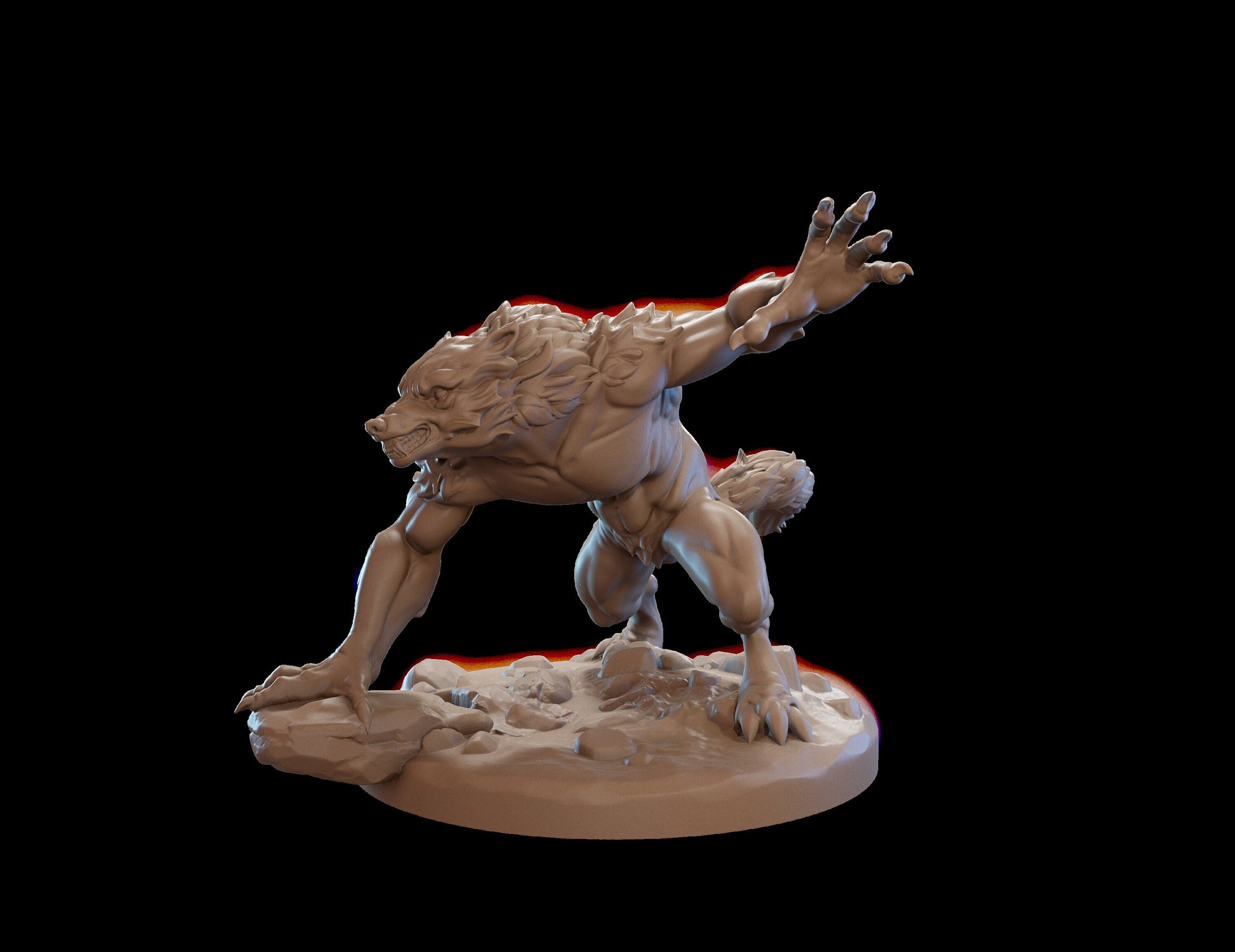 Werewolf Miniature | Tabletop RPG Miniature | Dragon Trappers Lodge | Roleplaying 3D Printed Fantasy Mini - 3DPrintDen