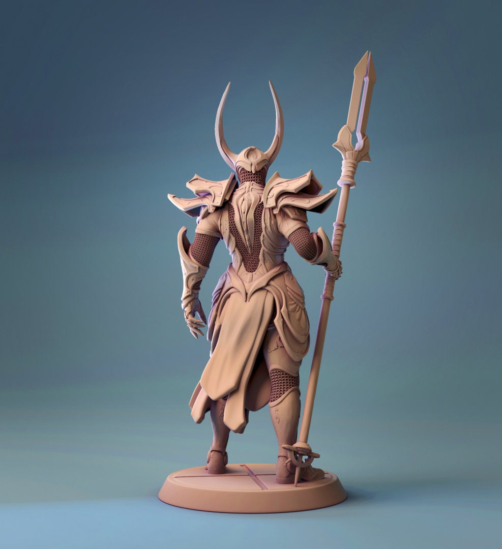 Warlock Miniature | Tabletop RPG Miniature | Rescale Miniature | Roleplaying 3D Printed Fantasy Mini - 3DPrintDen