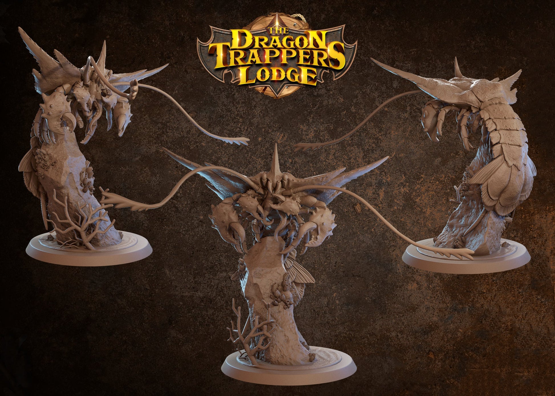 Giant Lobster Miniature | Tabletop RPG Miniature | Dragon Trappers Lodge | Roleplaying 3D Printed Fantasy Mini - 3DPrintDen