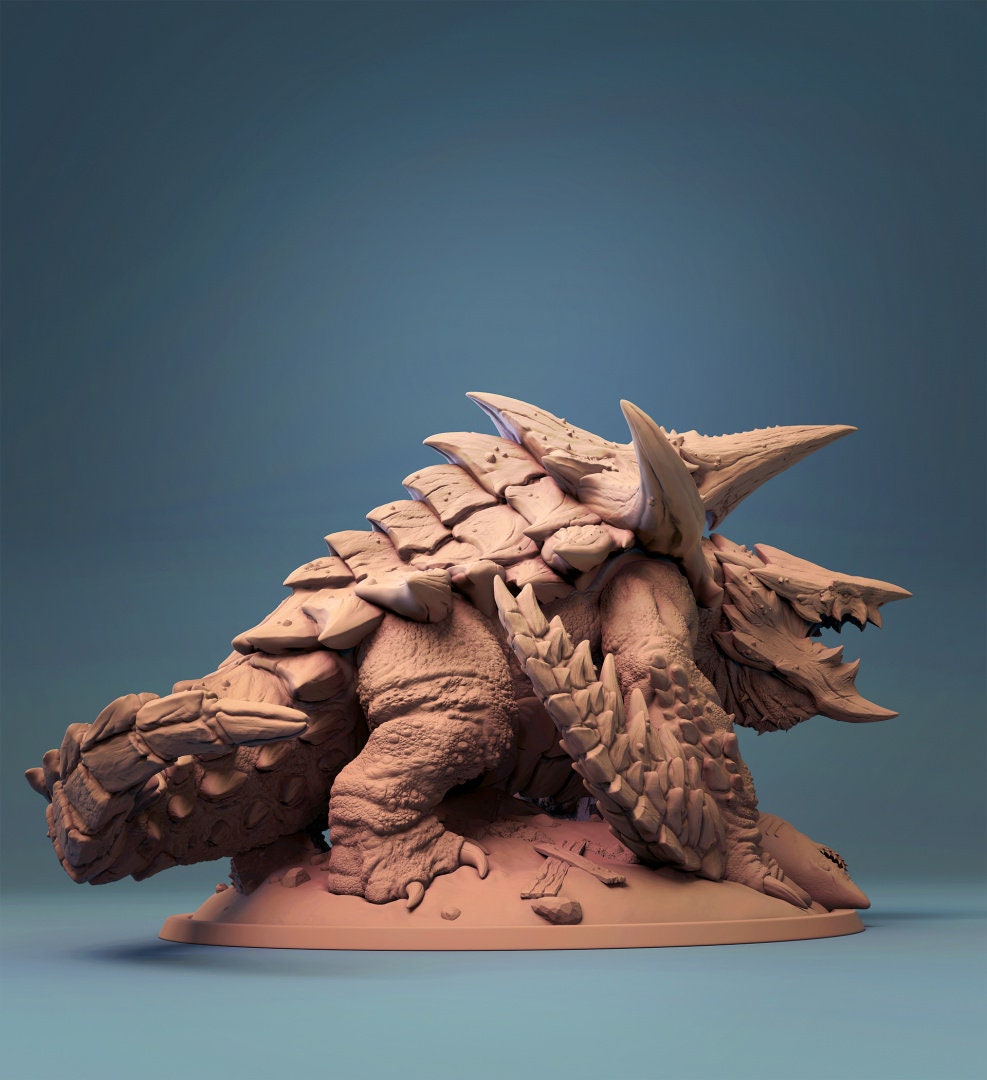 Turtle Dragon Miniature | Tabletop RPG Miniature | Rescale Miniature | Roleplaying 3D Printed Fantasy Mini - 3DPrintDen