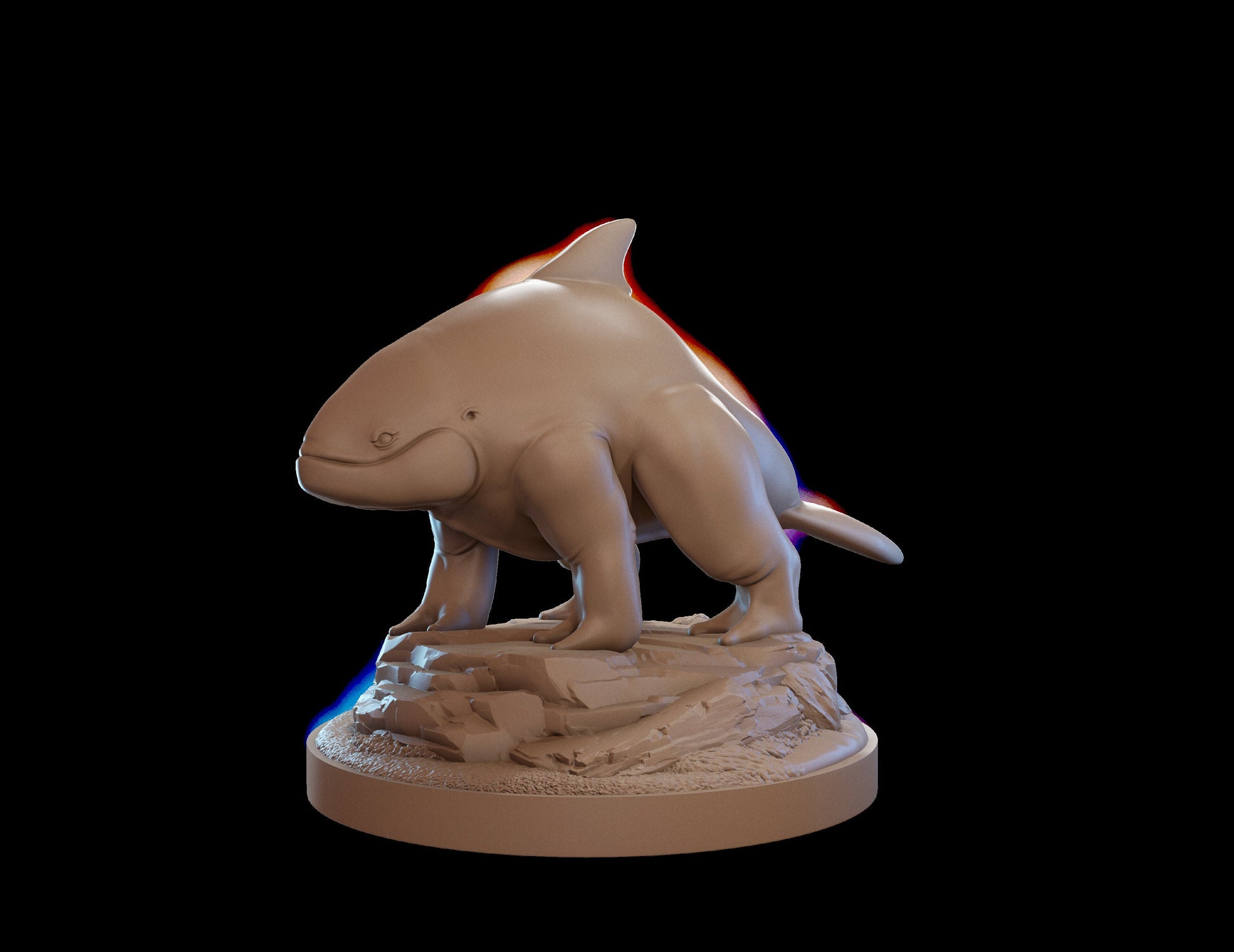 Dolphin Mount Miniature, Mastif | Tabletop RPG Miniature | Dragon Trappers Lodge | Roleplaying 3D Printed Fantasy Mini - 3DPrintDen