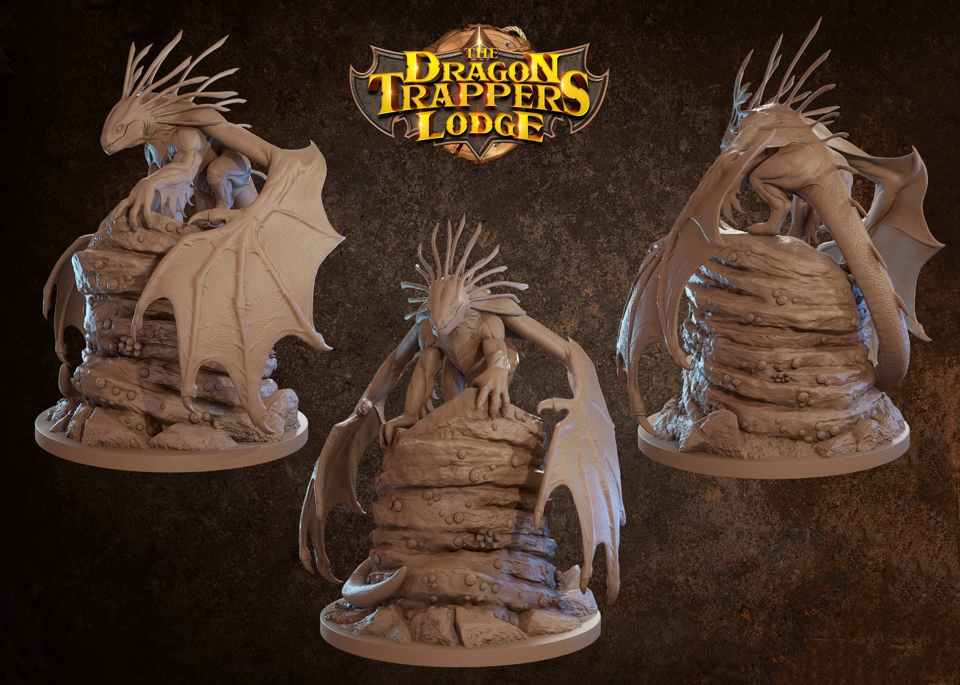 Sea Dragon Miniature | Tabletop RPG Miniature | Dragon Trappers Lodge | Roleplaying 3D Printed Fantasy Mini - 3DPrintDen