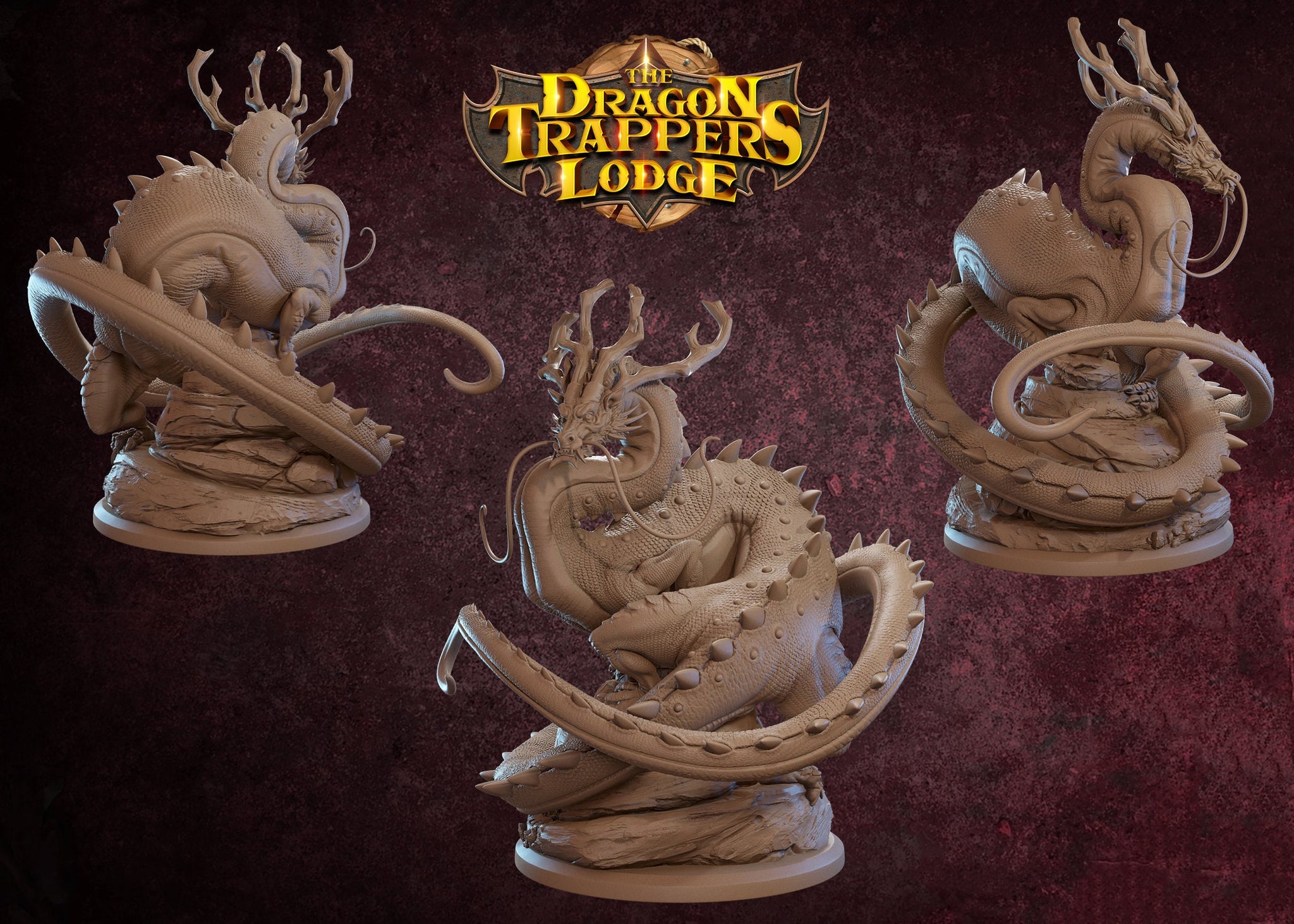 Earth Dragon Miniature | Tabletop RPG Miniature | Dragon Trappers Lodge | Roleplaying 3D Printed Fantasy Mini - 3DPrintDen