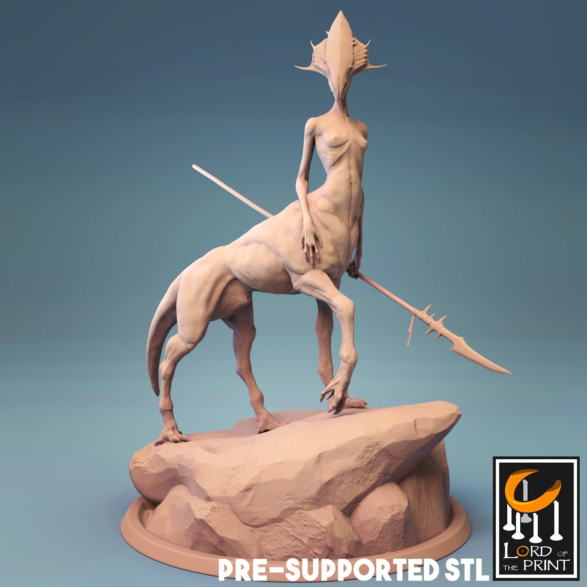 Centaur Miniature | Tabletop RPG Miniature | Rescale Miniature | Roleplaying 3D Printed Fantasy Mini - 3DPrintDen