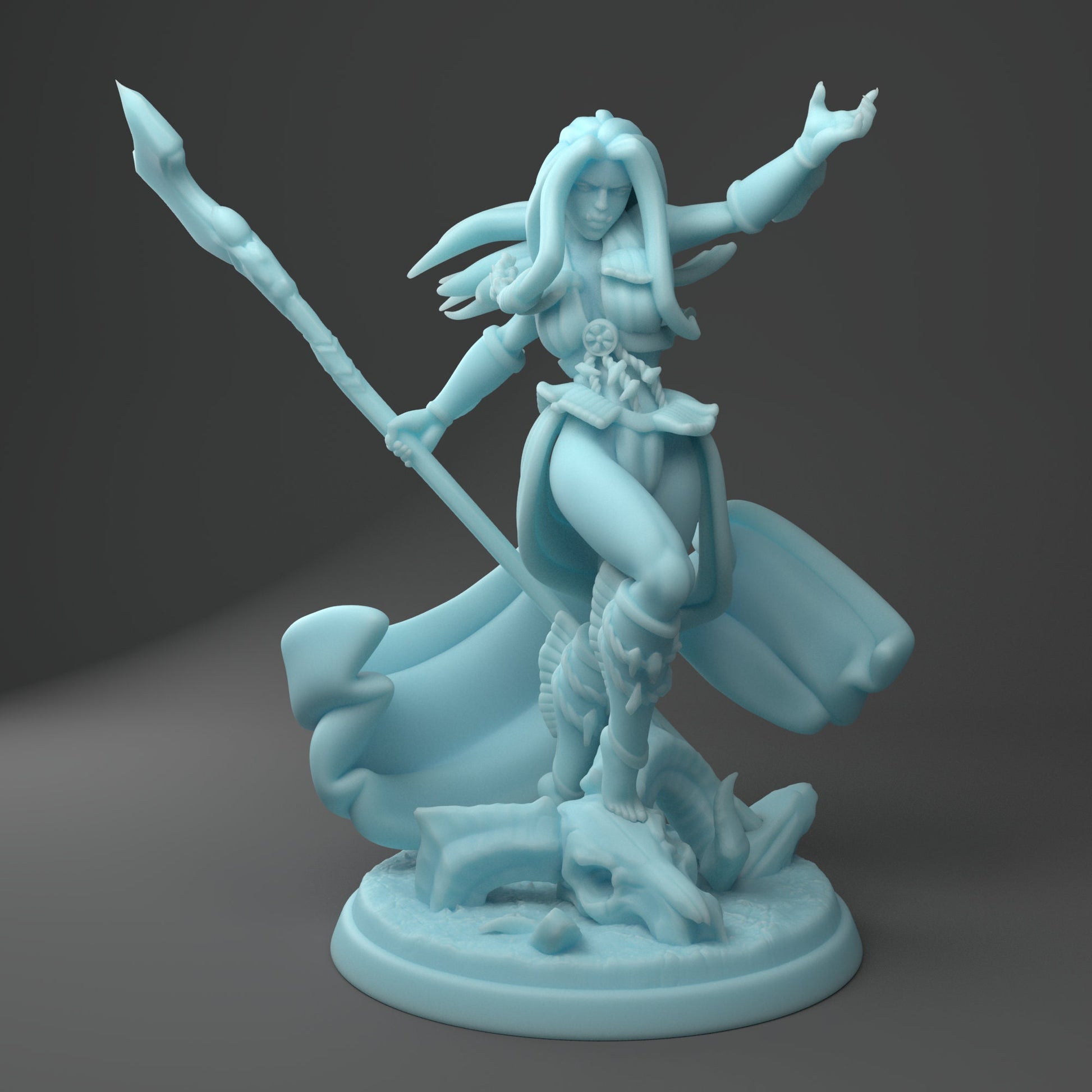 Orc Warlock Miniature | Twin Goddess Miniatures | Tabletop RPG Miniature | Roleplaying 3D Printed Fantasy Mini - 3DPrintDen