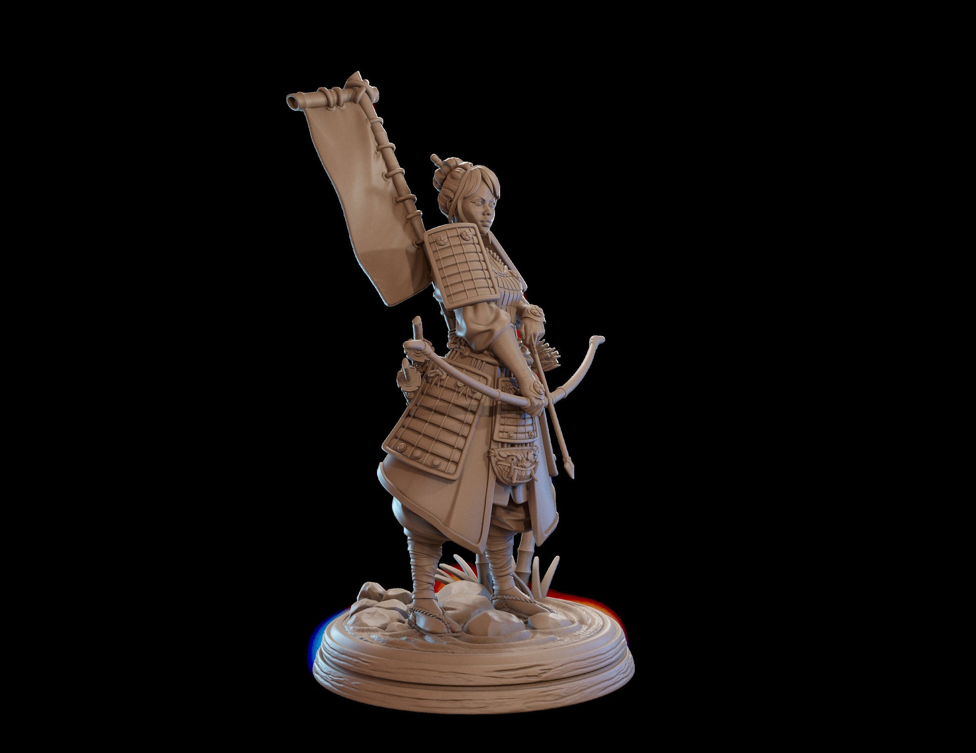 Female Samurai Archer Miniature, Sakura | Tabletop RPG Miniature | Dragon Trappers Lodge | Roleplaying 3D Printed Fantasy Mini - 3DPrintDen