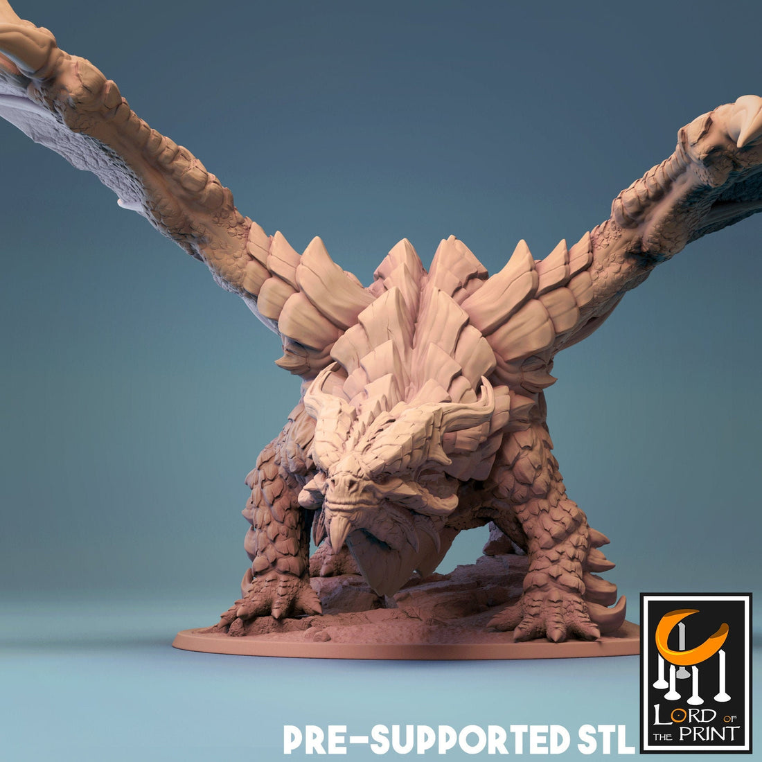 Copper Dragon Miniature | Tabletop RPG Miniature | Rescale Miniature | Roleplaying 3D Printed Fantasy Mini - 3DPrintDen