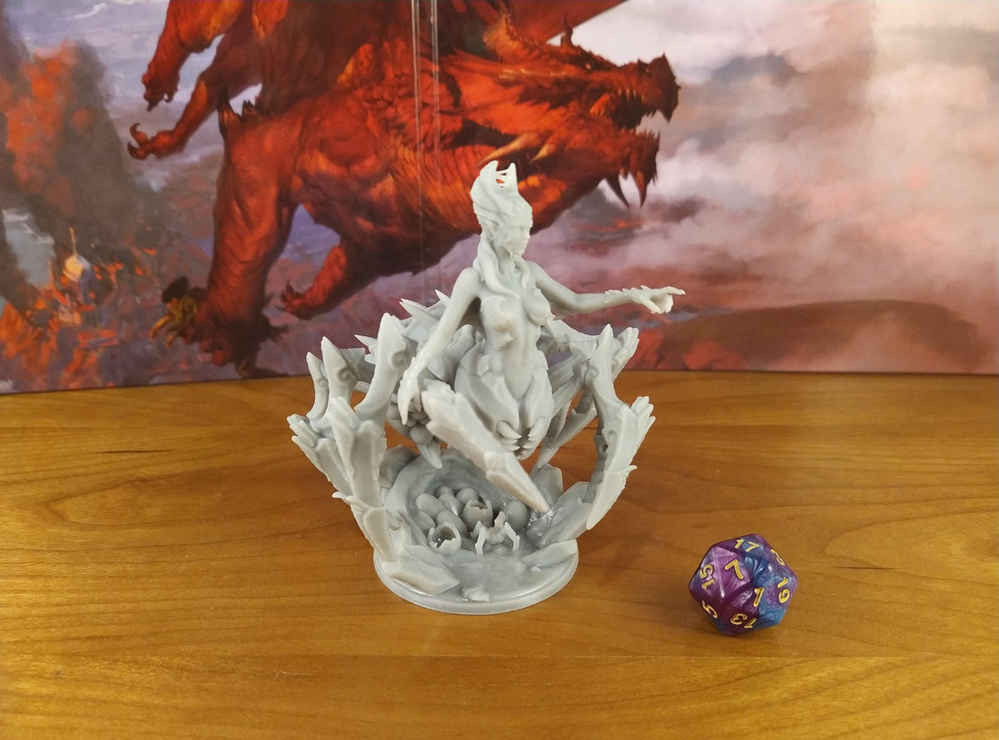 Spider Queen Miniature | Tabletop RPG Miniature | Creature Armory | Roleplaying 3D Printed Fantasy Mini - 3DPrintDen