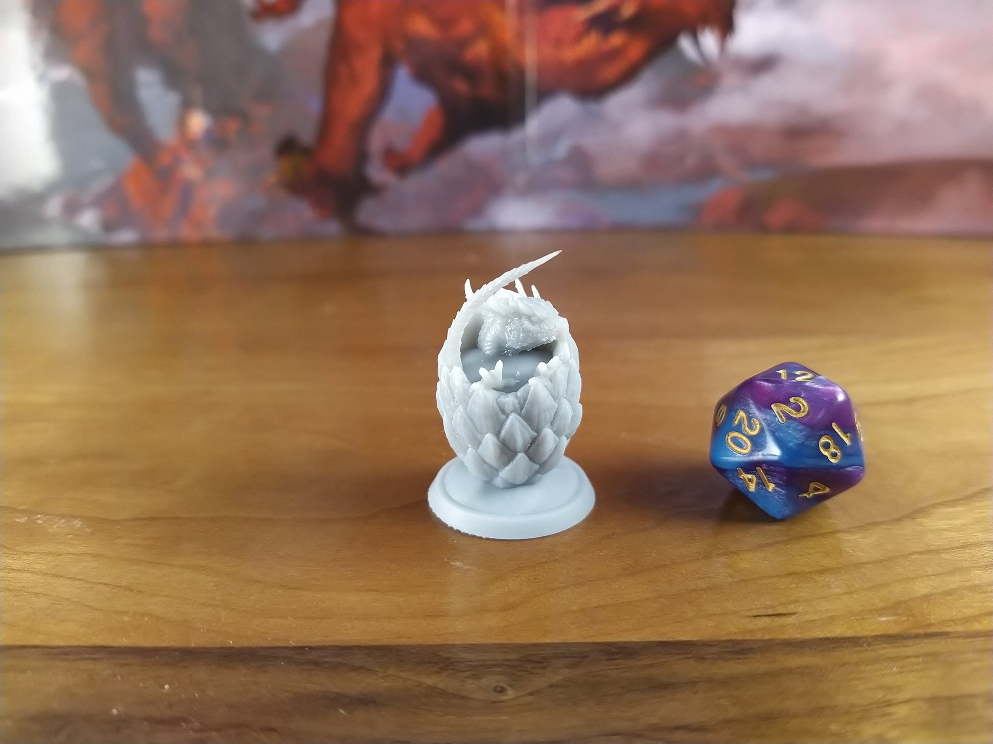 Baby Green Dragon Egg | Tabletop RPG Miniature | Rescale Miniature | Roleplaying 3D Printed Fantasy Mini - 3DPrintDen