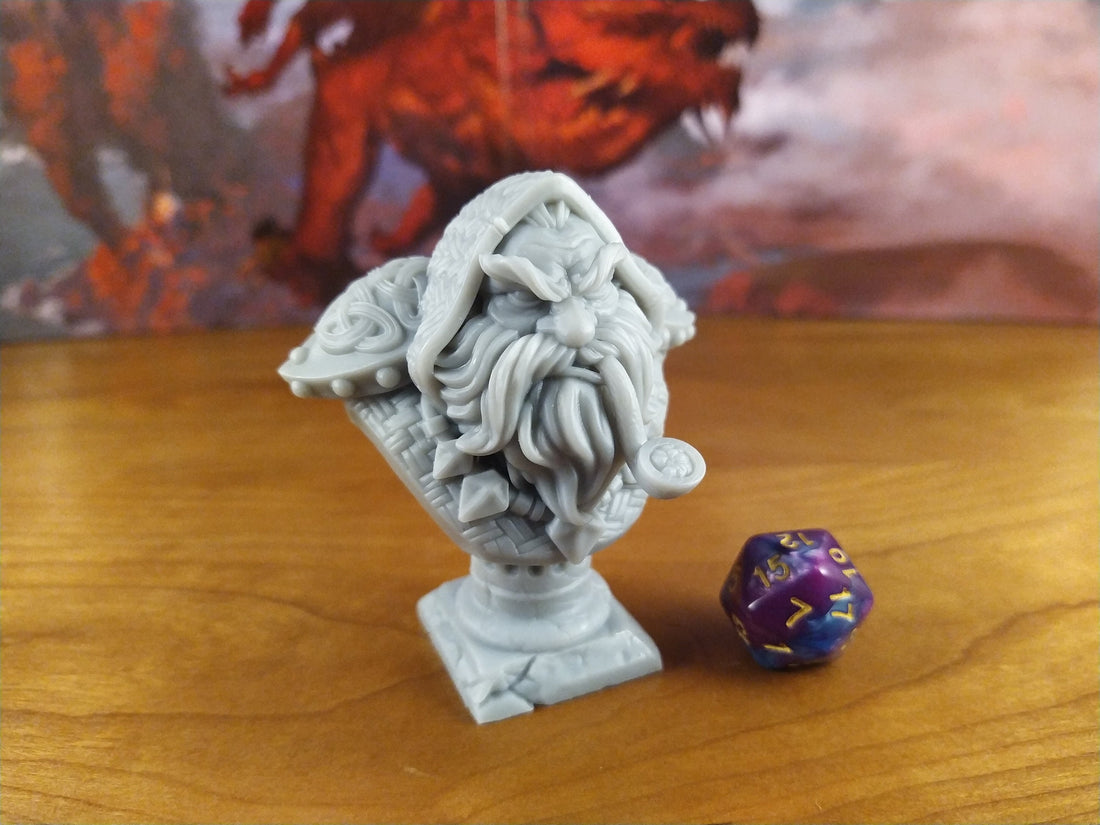 Dwarf Hunter Bust | Tabletop RPG Miniature | Miniatures of Madness | Roleplaying 3D Printed Fantasy Mini - 3DPrintDen