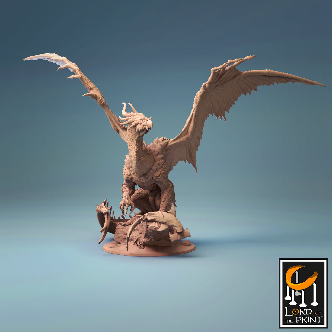 Bronze Dragon Miniature | Tabletop RPG Miniature | Rescale Miniature | Roleplaying 3D Printed Fantasy Mini - 3DPrintDen