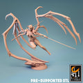 Succubus Fighter Miniature | Tabletop RPG Miniature | Rescale Miniature | Roleplaying 3D Printed Fantasy Mini - 3DPrintDen